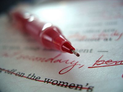 The red pen is the copy-editor's scalpel